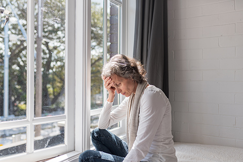 Woman going through menopause