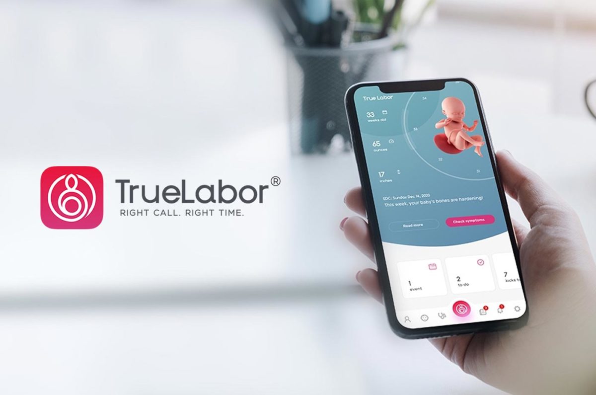 Woman using TrueLabor app