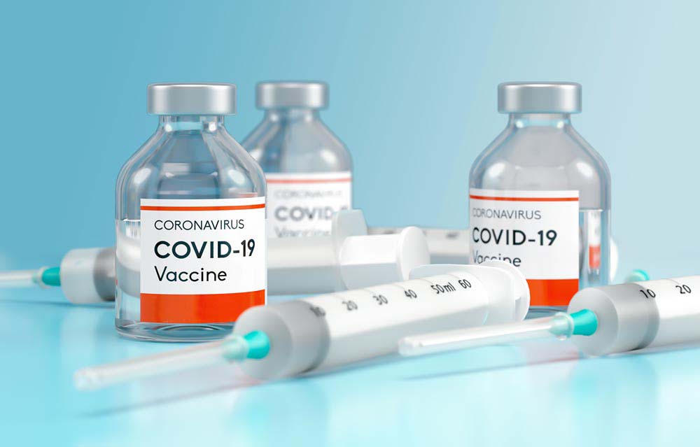 Medical Vaccine bottle vial of Covid-19 coronavirus